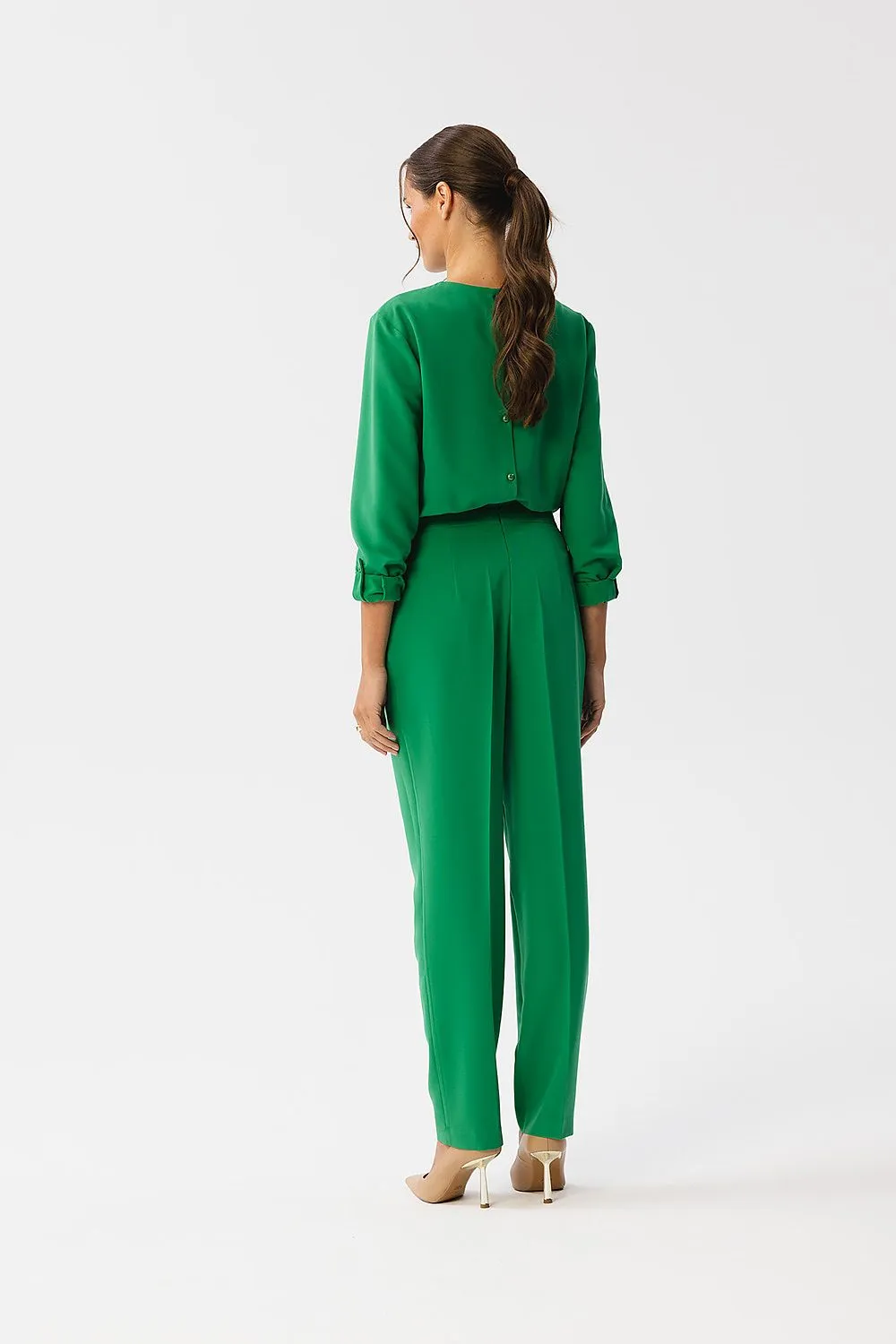 Slit Neckline Tailored Jumpsuit