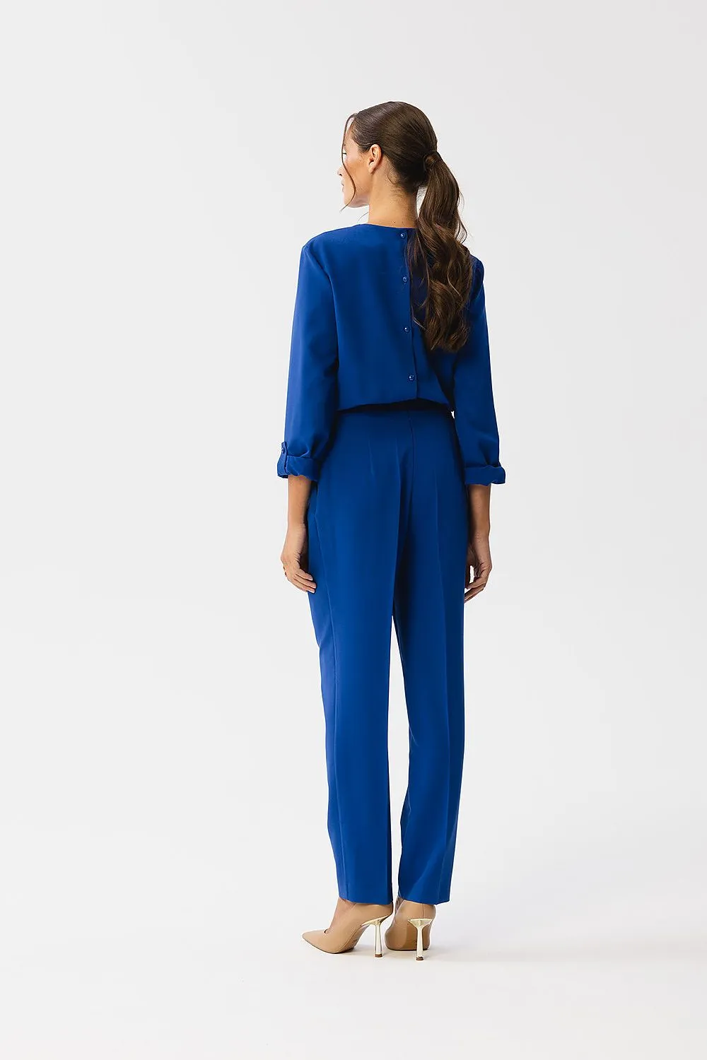 Slit Neckline Tailored Jumpsuit