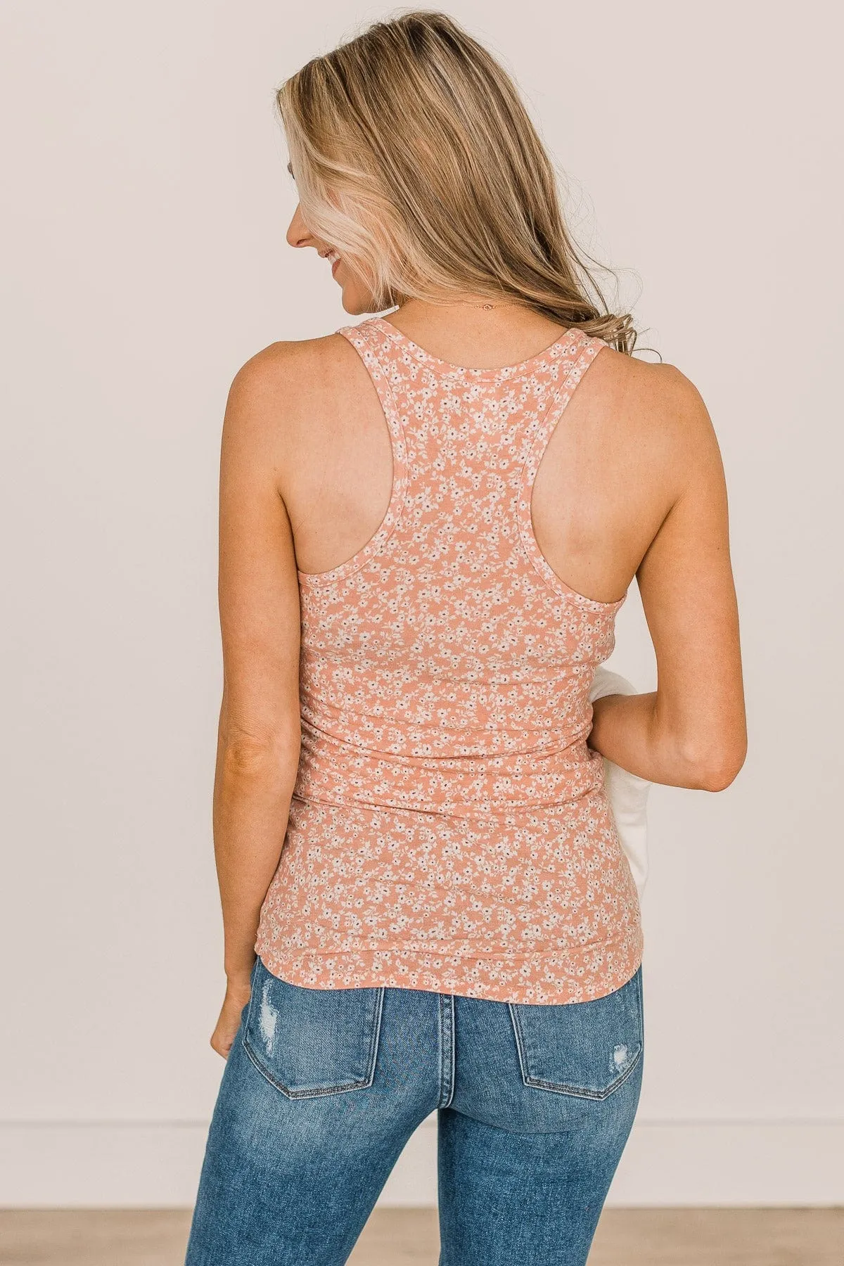 So Into You Floral Tank- Peach