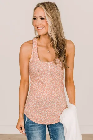 So Into You Floral Tank- Peach