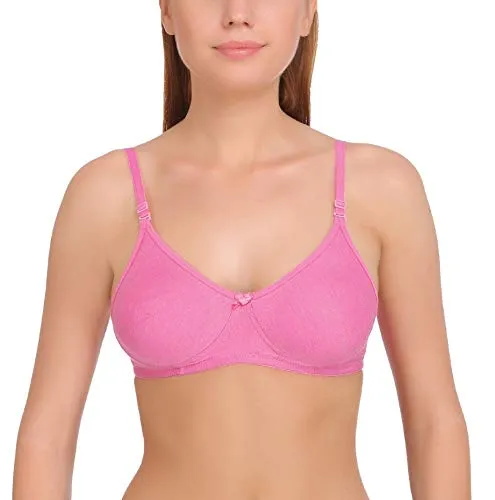 Softskin Women's Cotton Blend Non Padded Non-Wired T-Shirt Bra (Pack of 3)