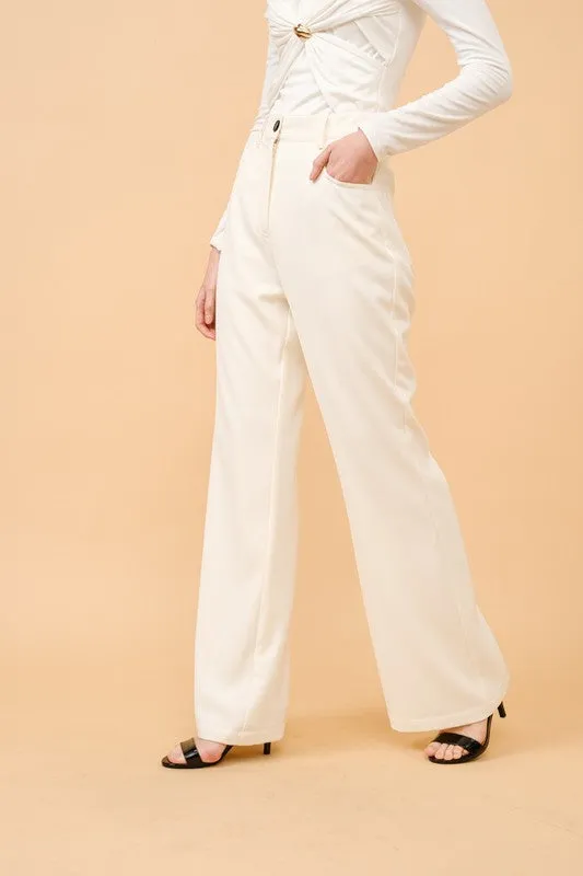 Solid High-Waist Flare Pants (2 Color Ways)