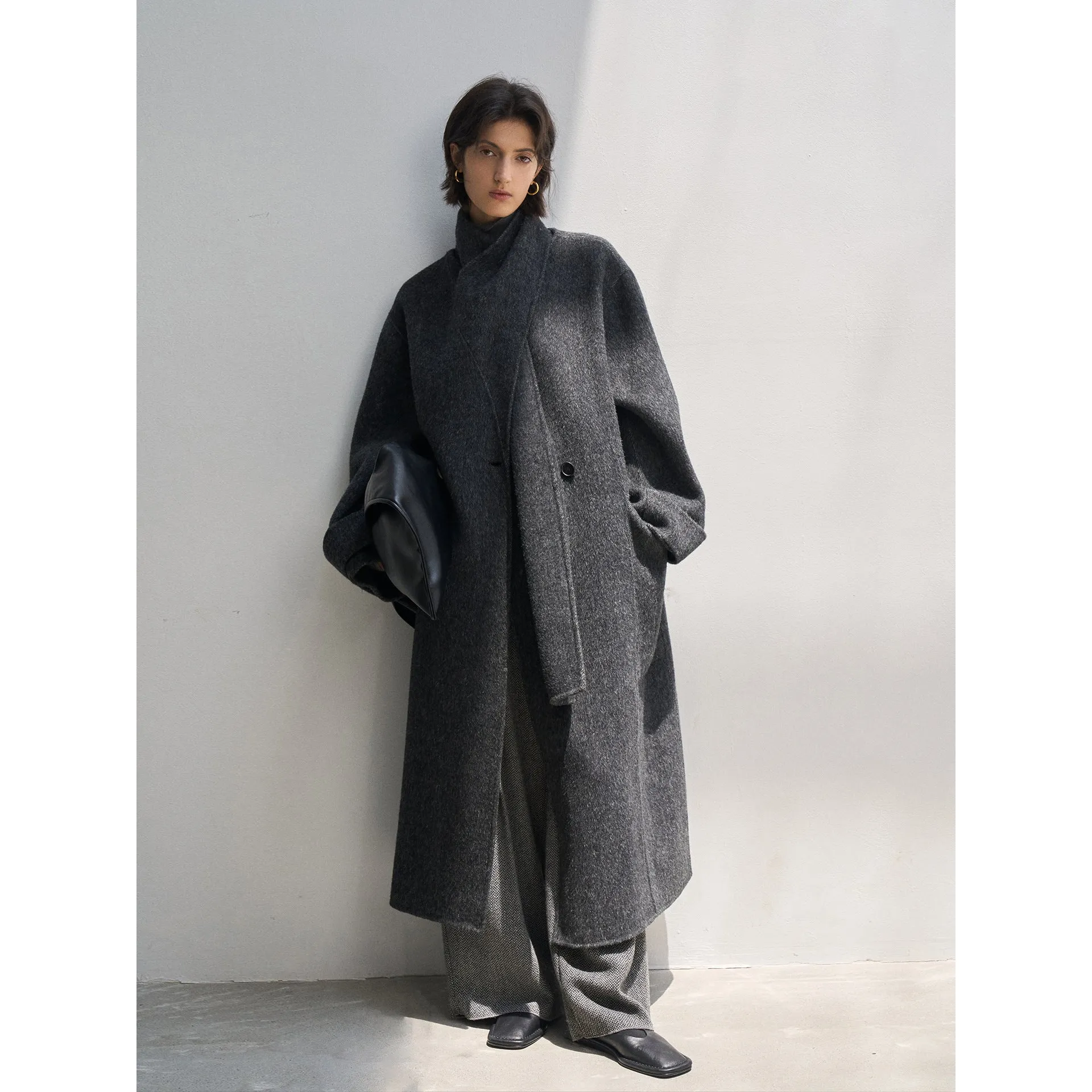 Sophisticated Dark Gray Overcoat