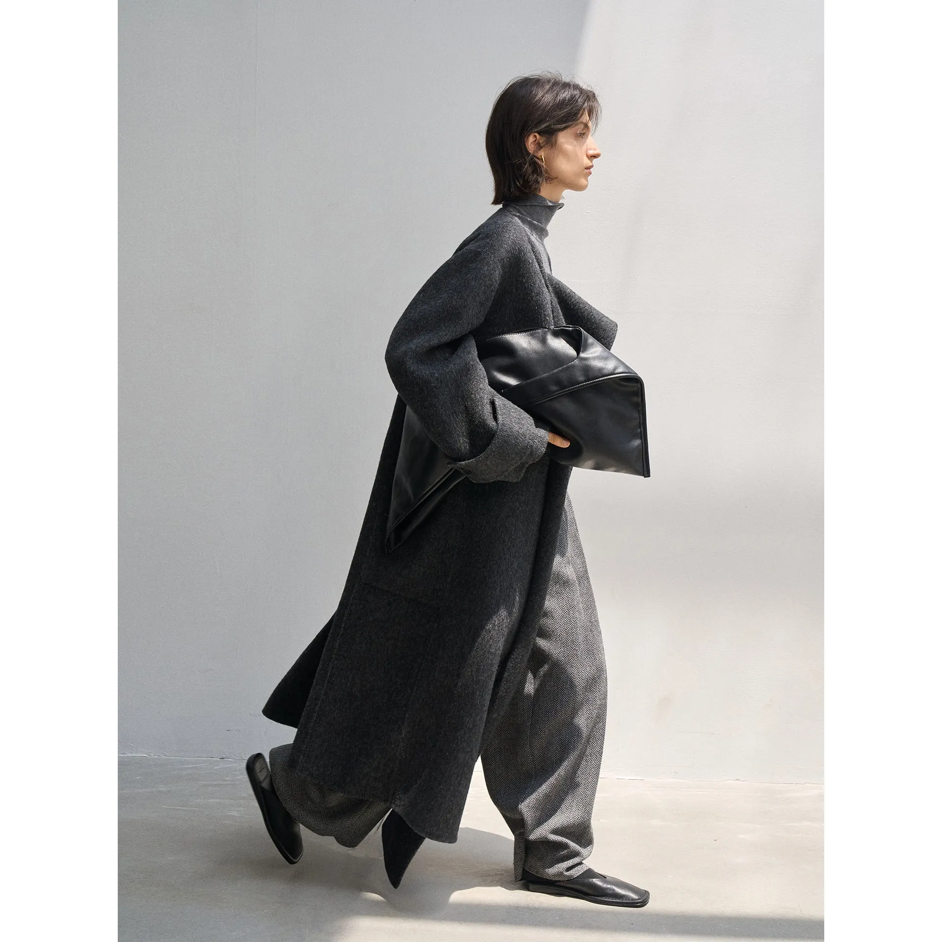Sophisticated Dark Gray Overcoat