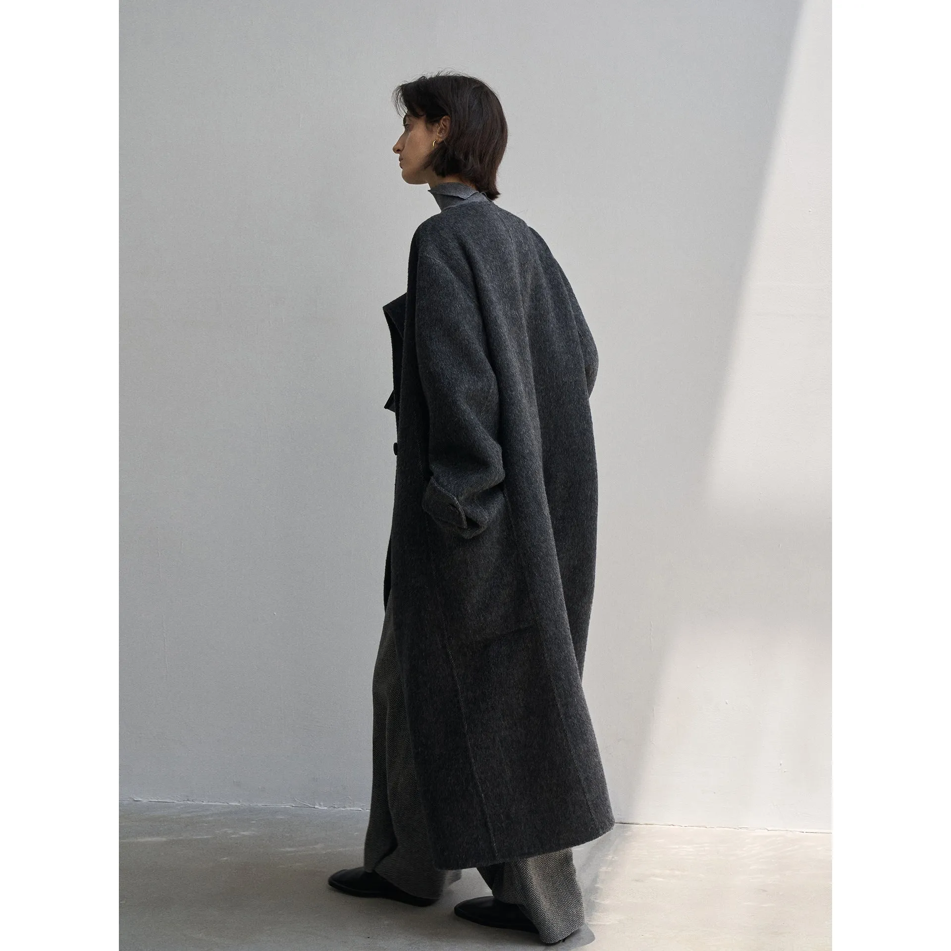Sophisticated Dark Gray Overcoat