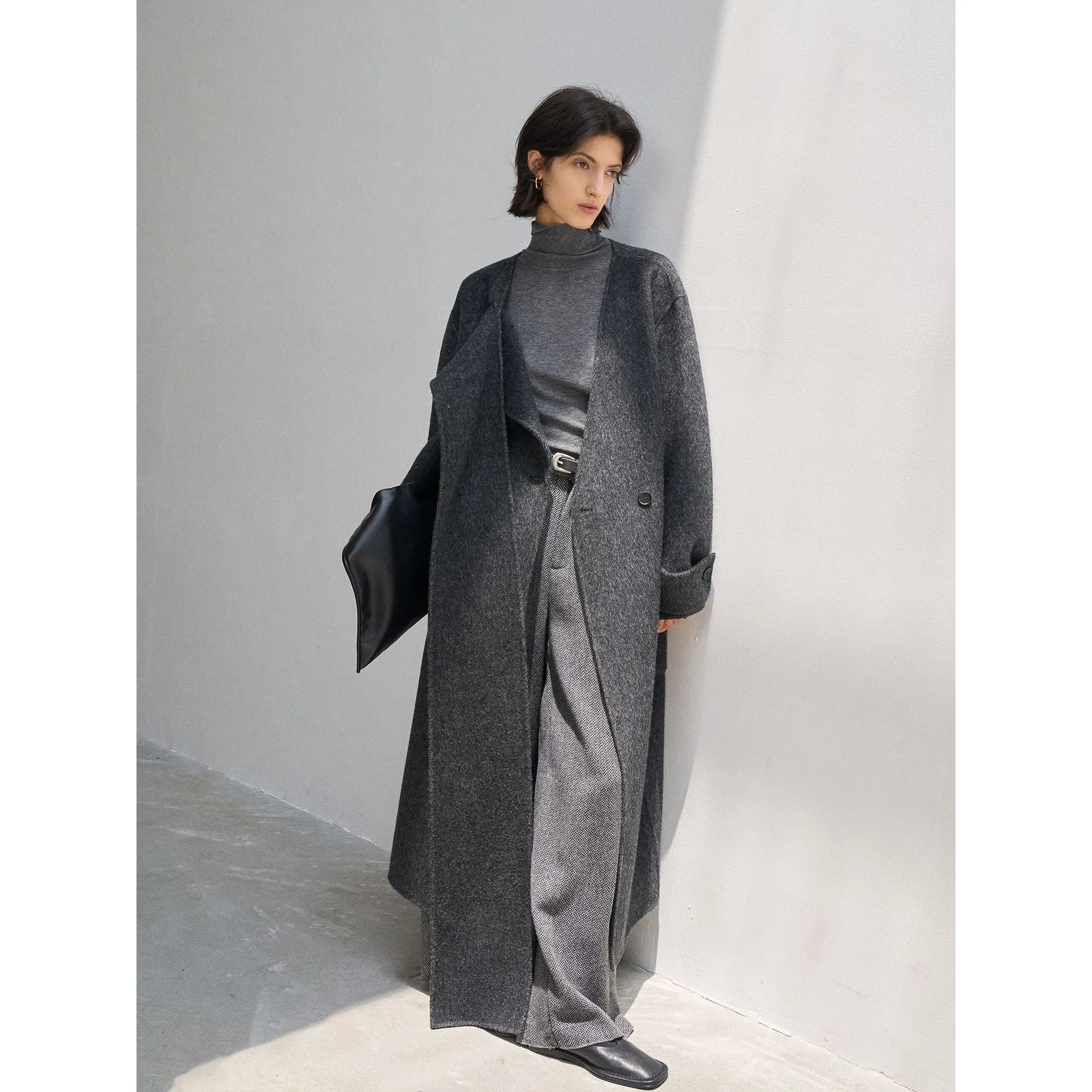 Sophisticated Dark Gray Overcoat