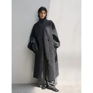 Sophisticated Dark Gray Overcoat