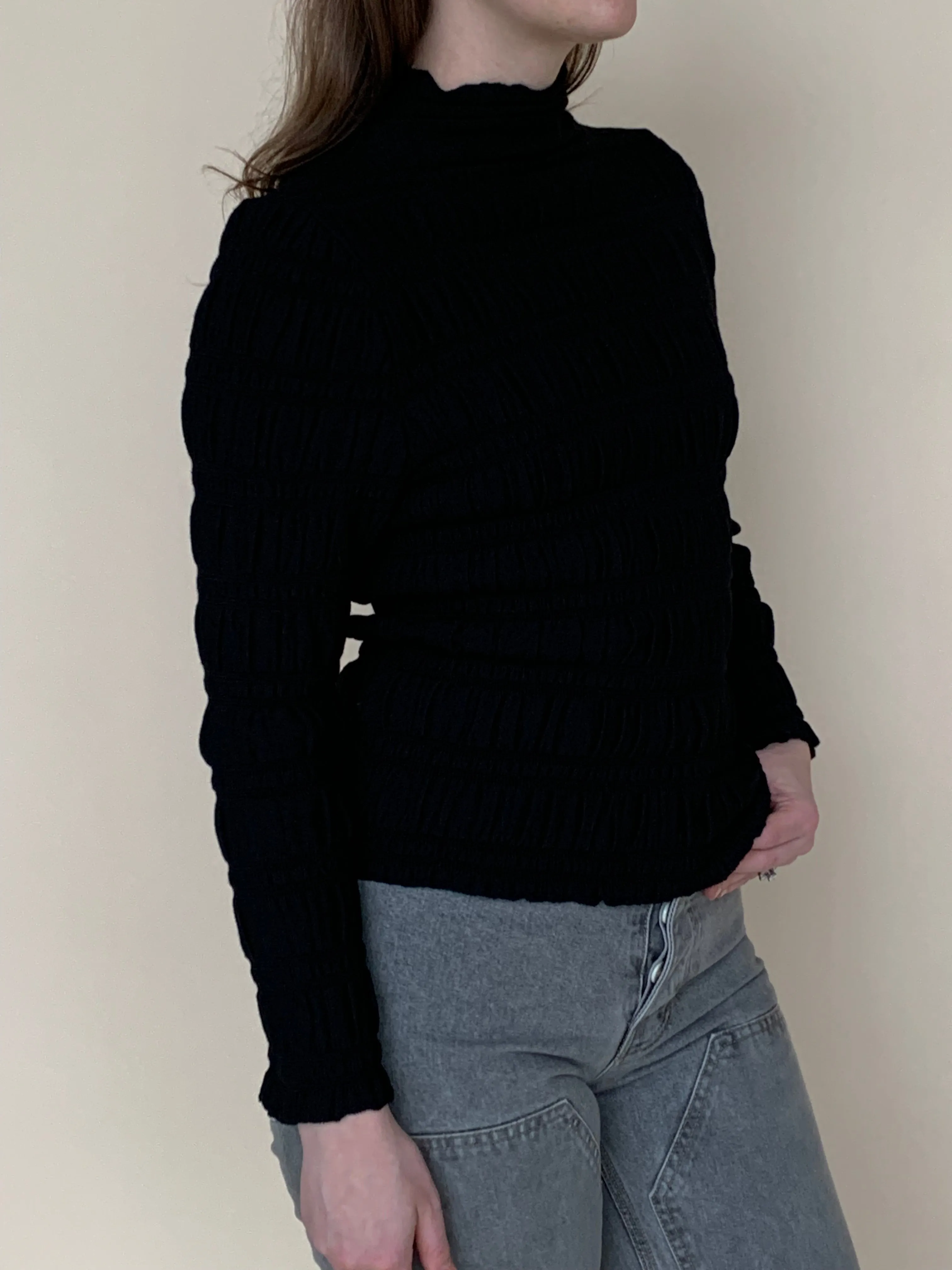 St. John ruched turtleneck top