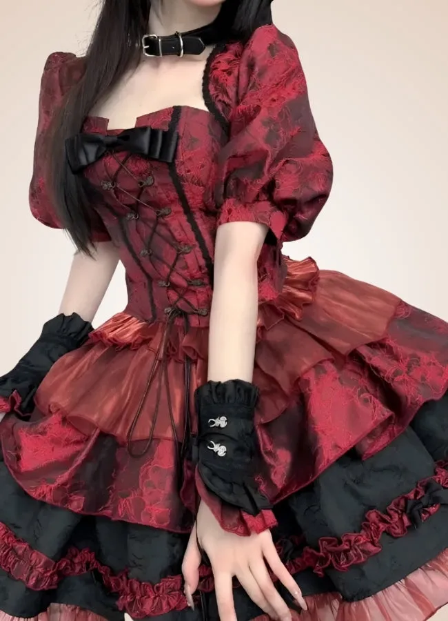 Steampunk Goth Ruffled Lolita Dress