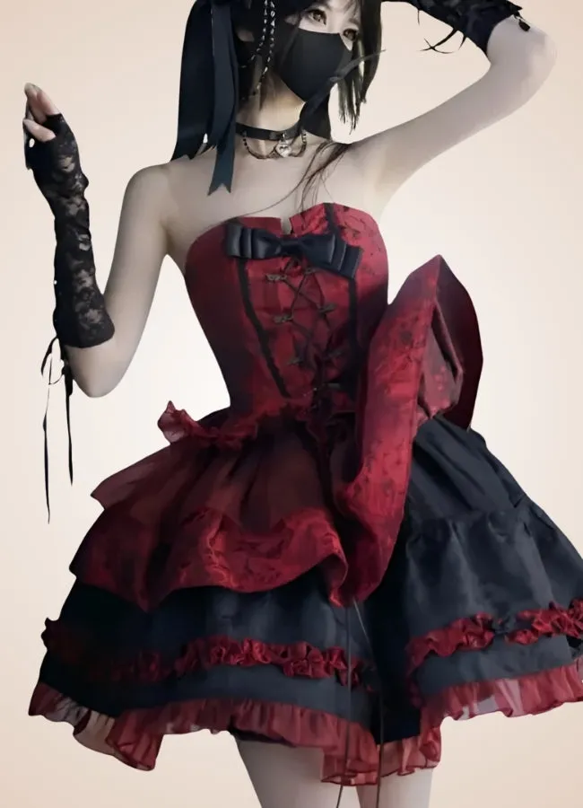 Steampunk Goth Ruffled Lolita Dress