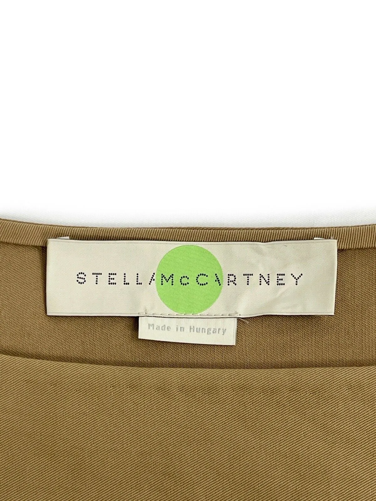 Stella McCartney Cotton Eyelet Tan Dress with Slip Lining - Tan - 36 - US 2