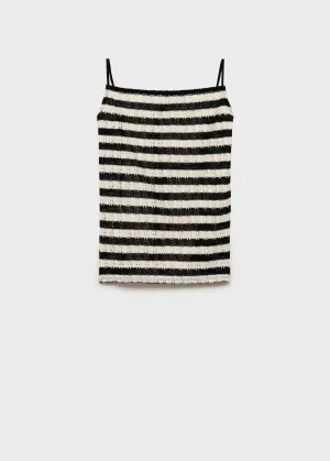 Striped knit fitted top