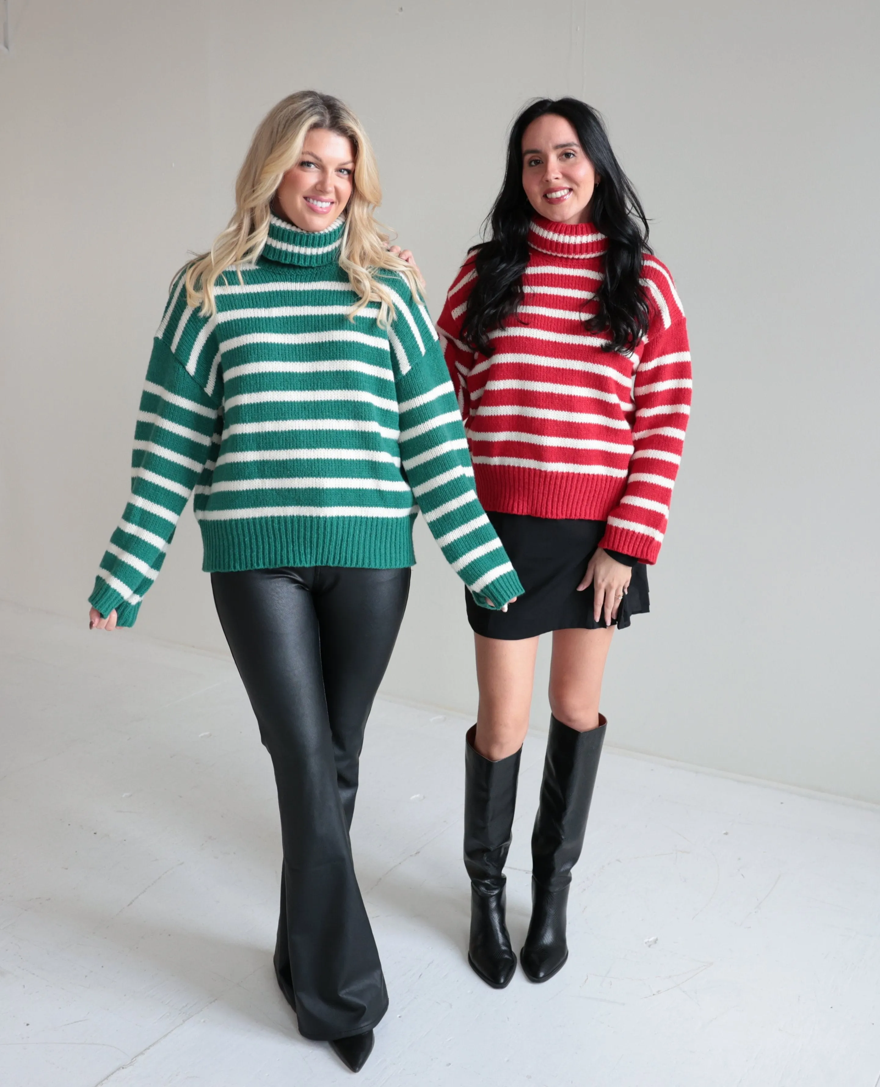 Striped Turtleneck Sweater-Final Sale