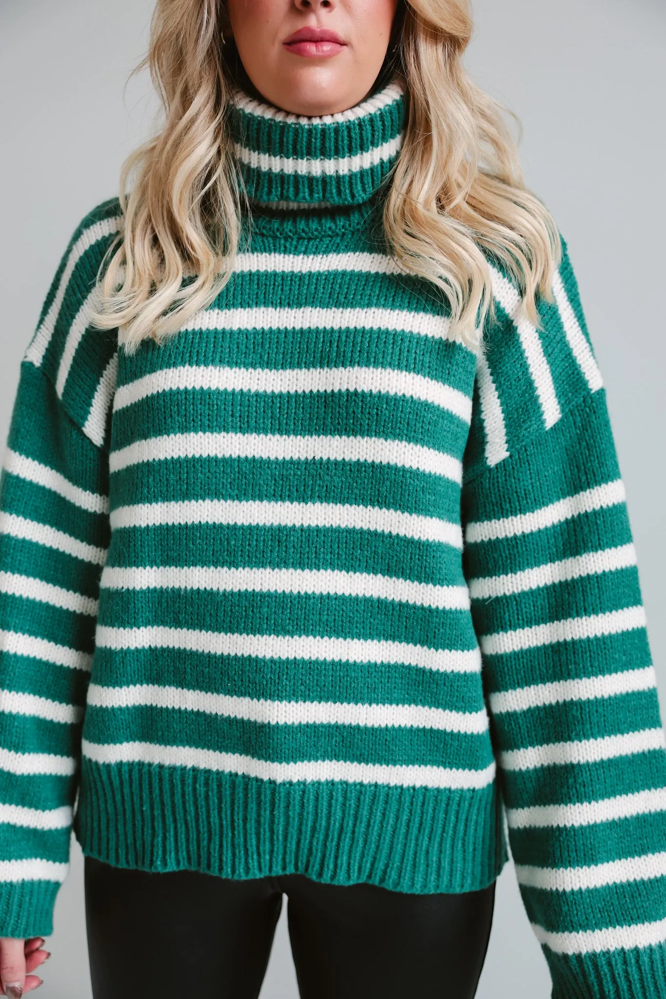 Striped Turtleneck Sweater-Final Sale