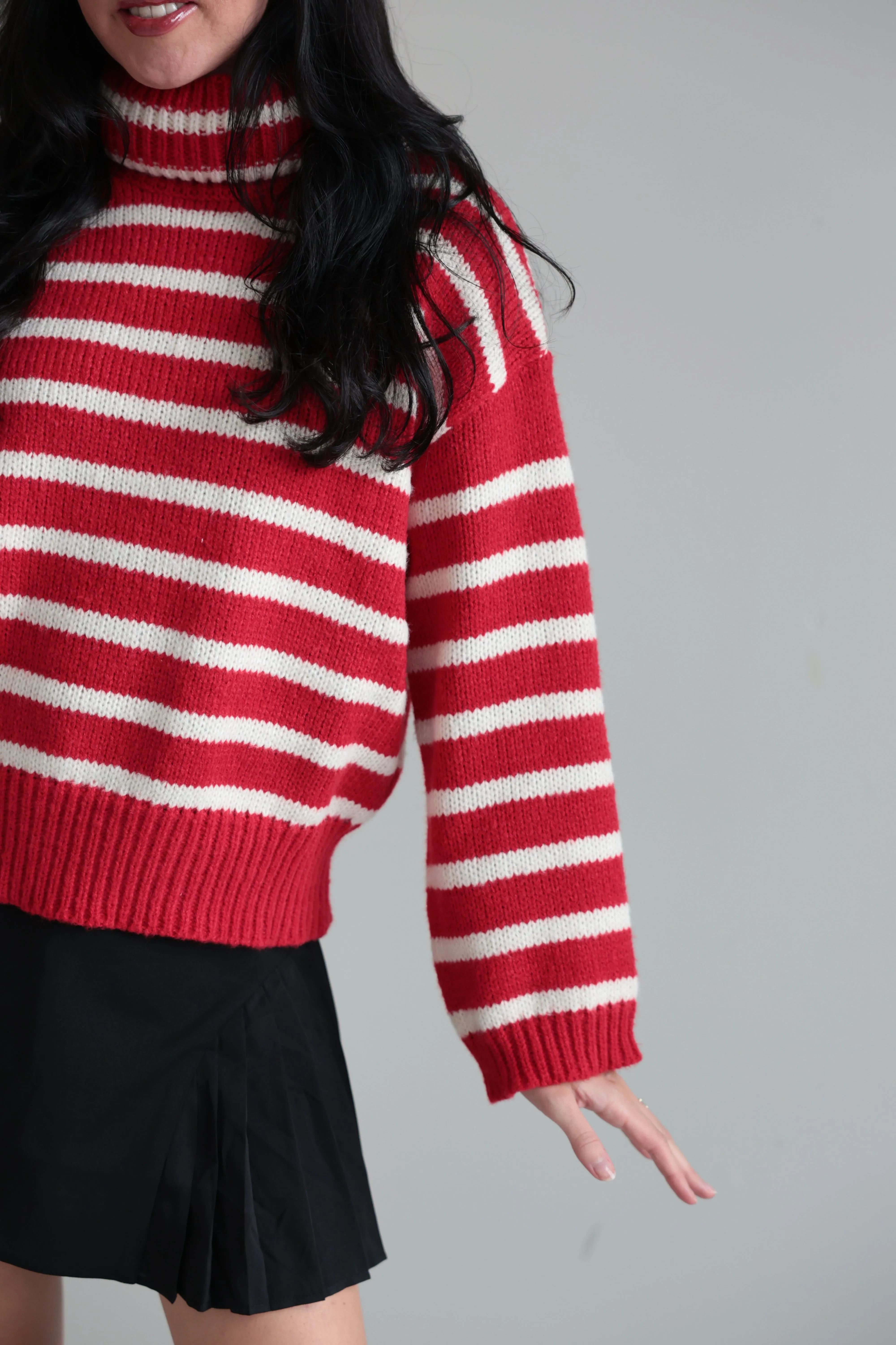 Striped Turtleneck Sweater-Final Sale