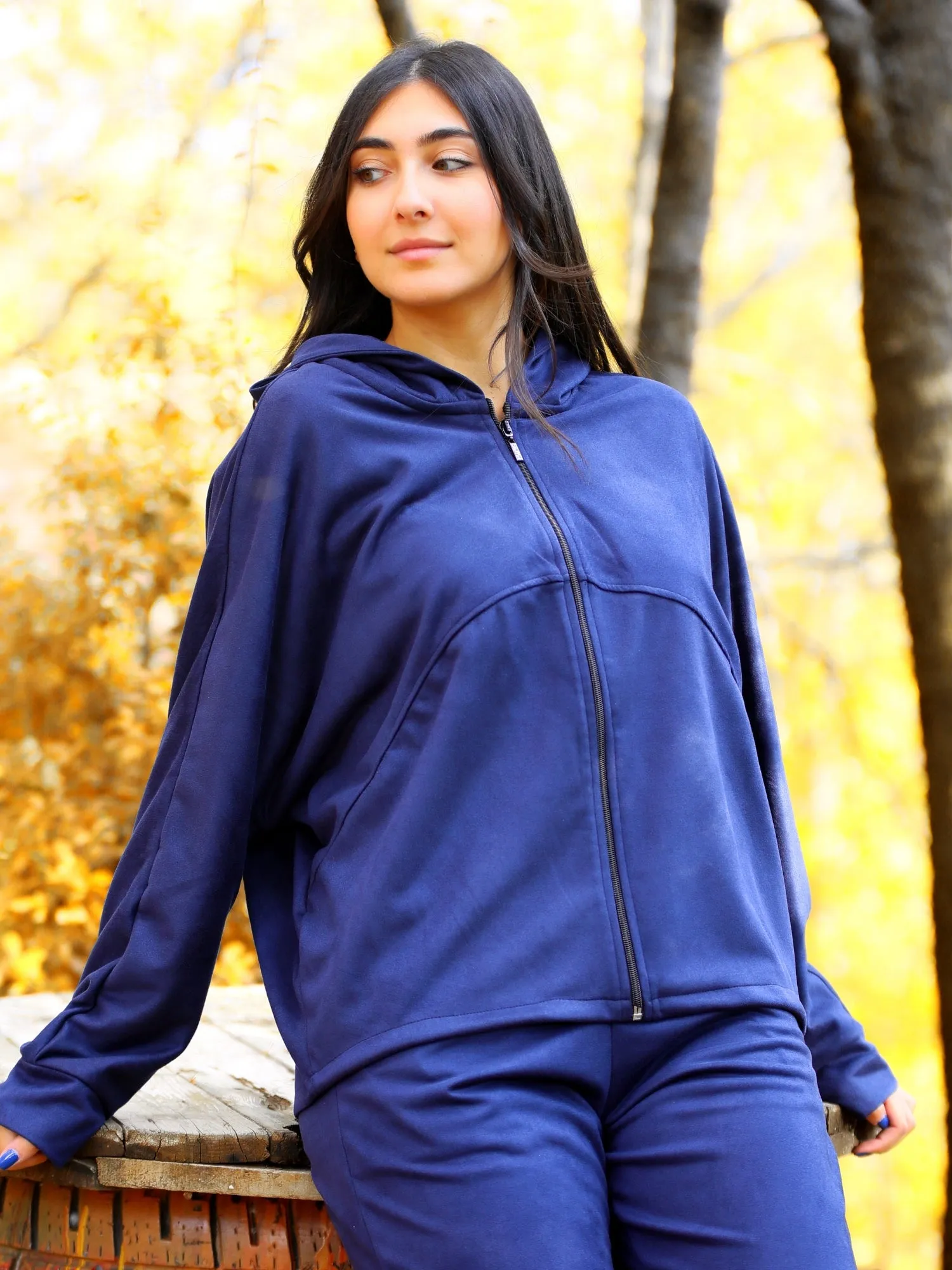 Suede Pants - Navy