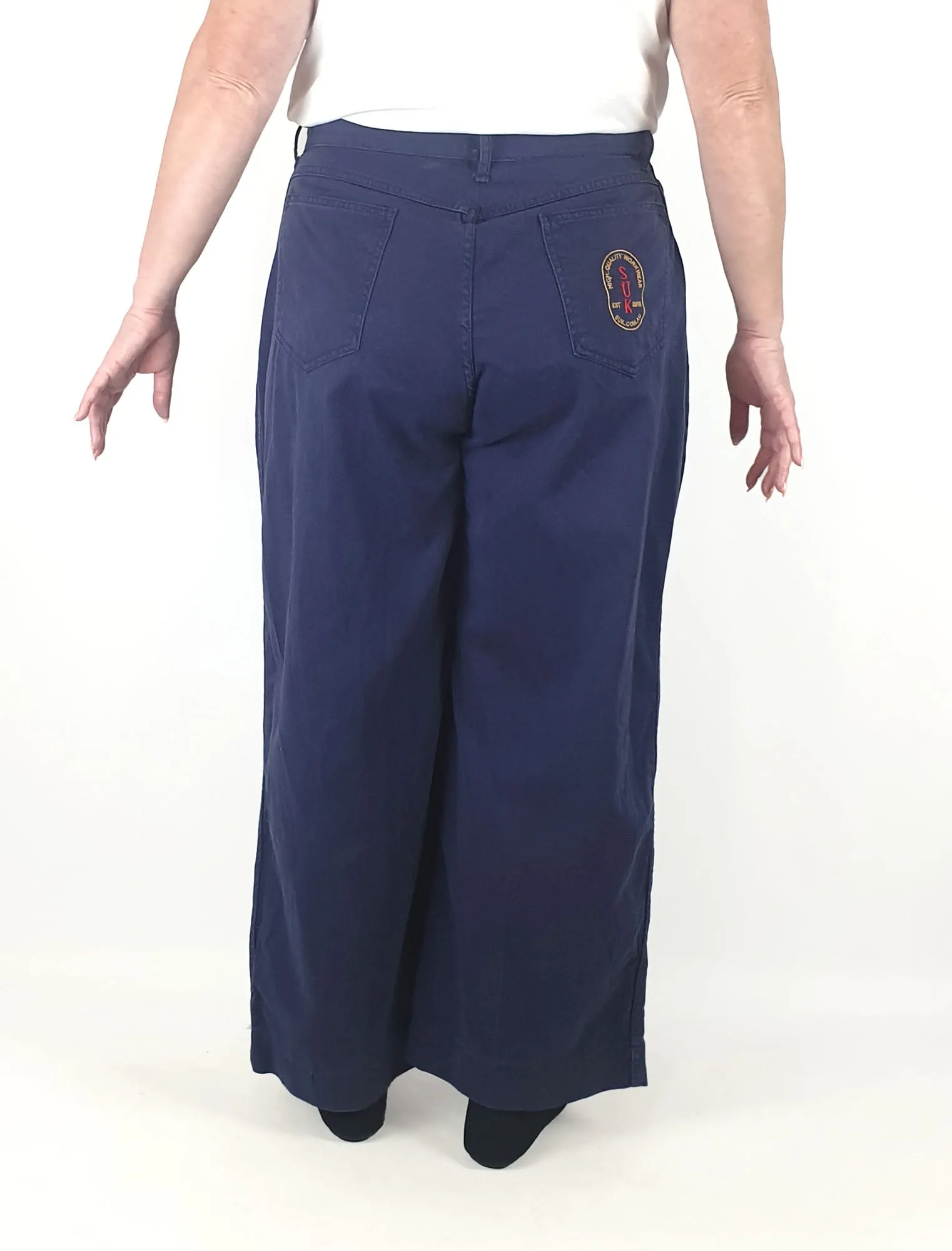Suk Workwear navy pants size 18 (note: tailoring)