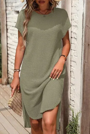 T-shirt Dress - Rounded Hem & Split Side for Easy Movement