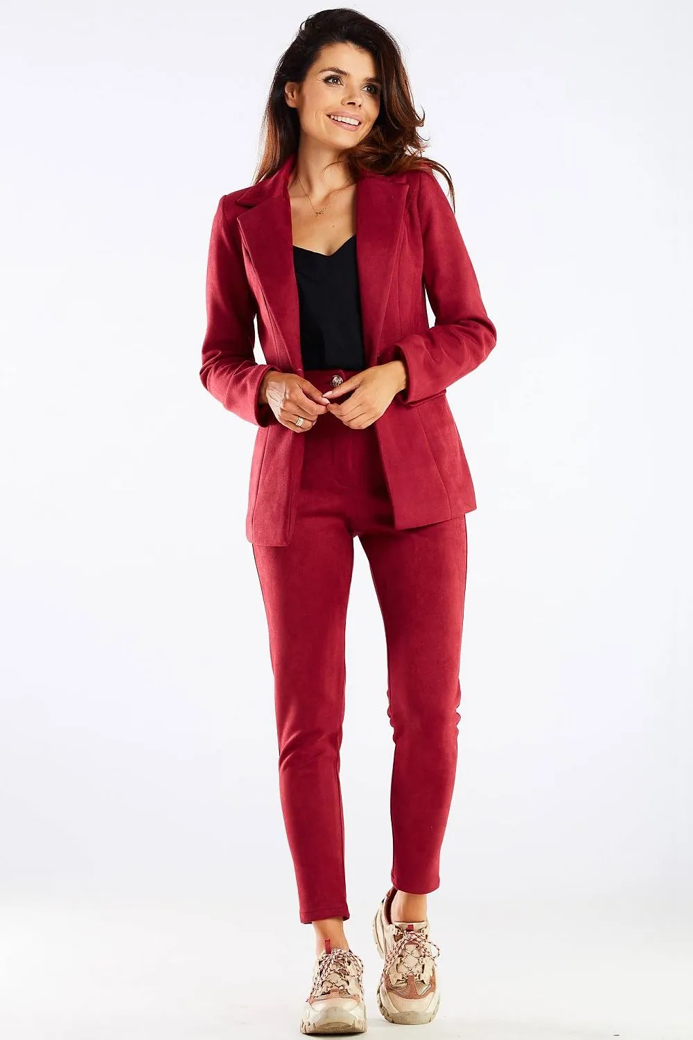 Tailored High-Waist Cigarette Trousers
