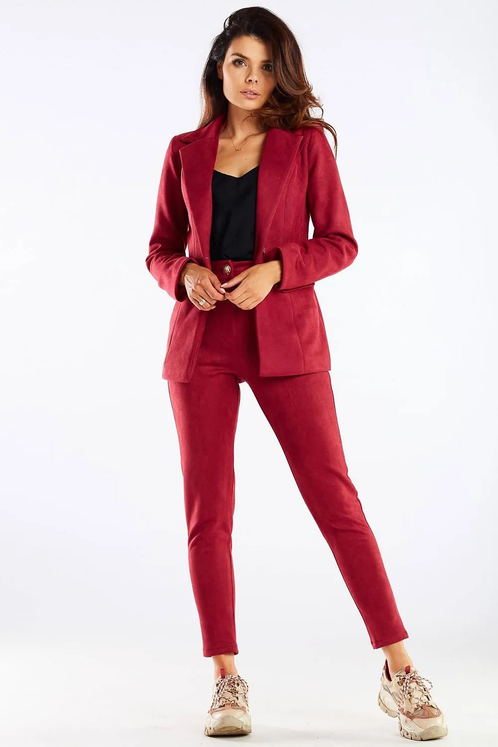 Tailored High-Waist Cigarette Trousers