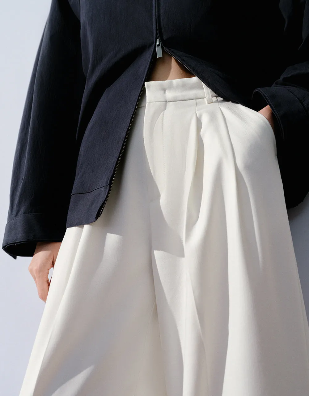 Tailored Wide-Leg Pants