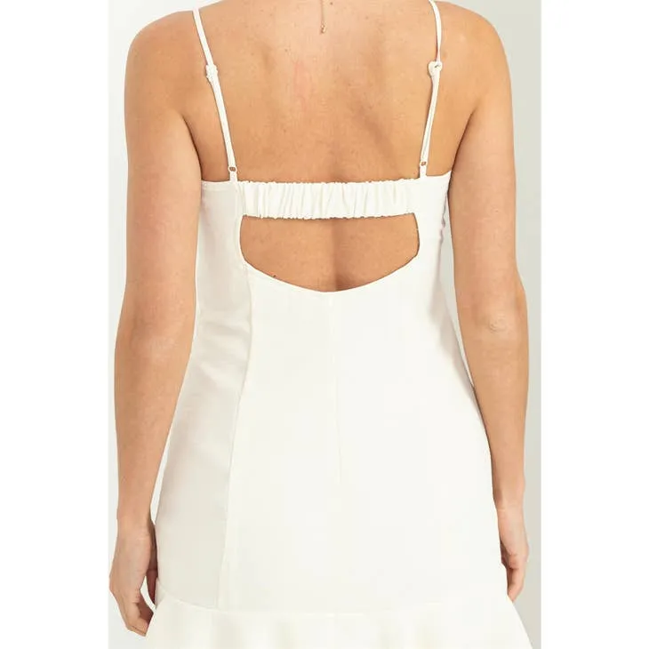 Take Me Away Cutout Ruffled Mini Dress