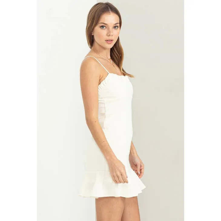 Take Me Away Cutout Ruffled Mini Dress