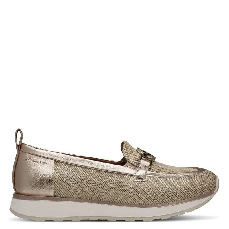 Tamaris Womens Gold Slip-on Shoes 1-24750-44