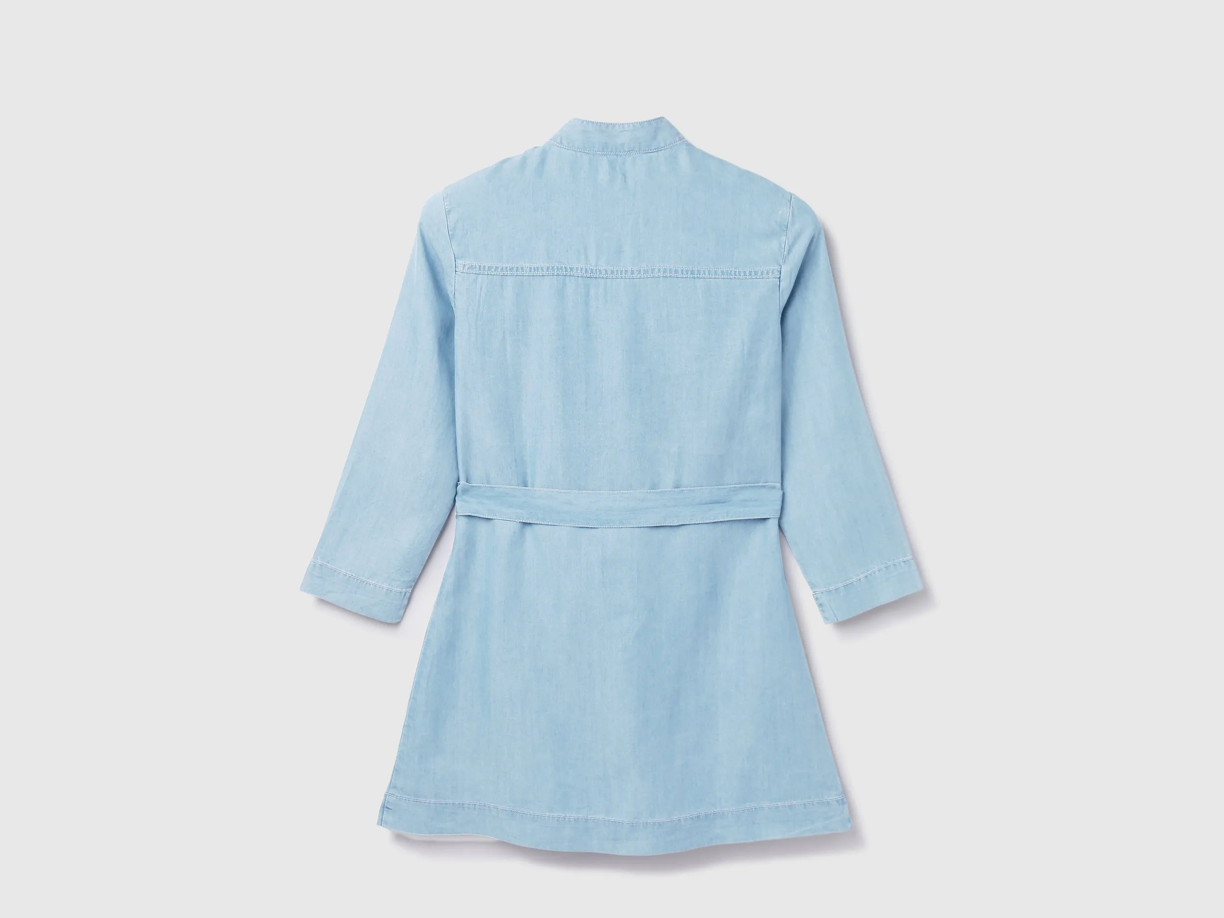 Tencel Solid Mandarin Collar Women Dresses