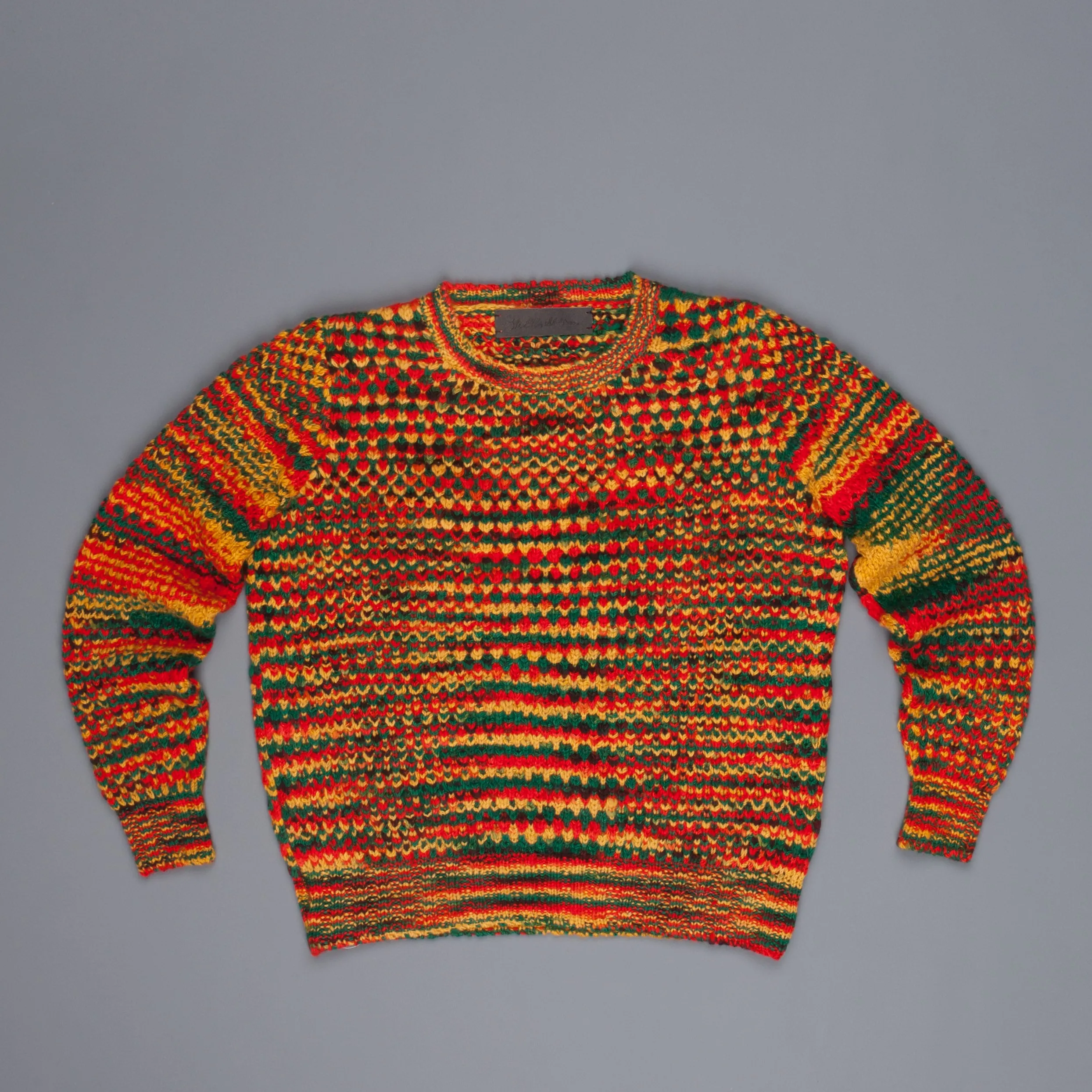 The Elder Statesman 100% cashmere tuck pop crew Rasta