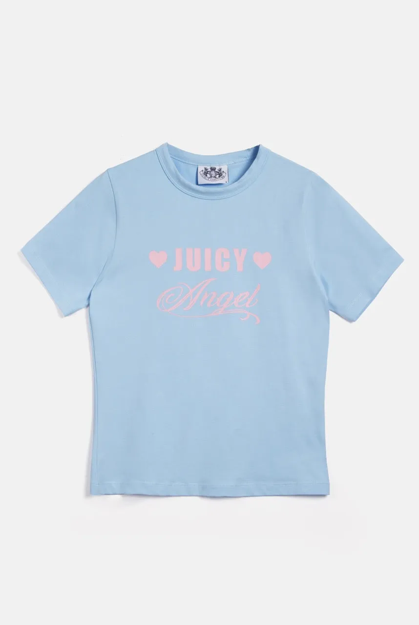 THE ICONS | POWDER BLUE 'JUICY ANGEL' FITTED TEE