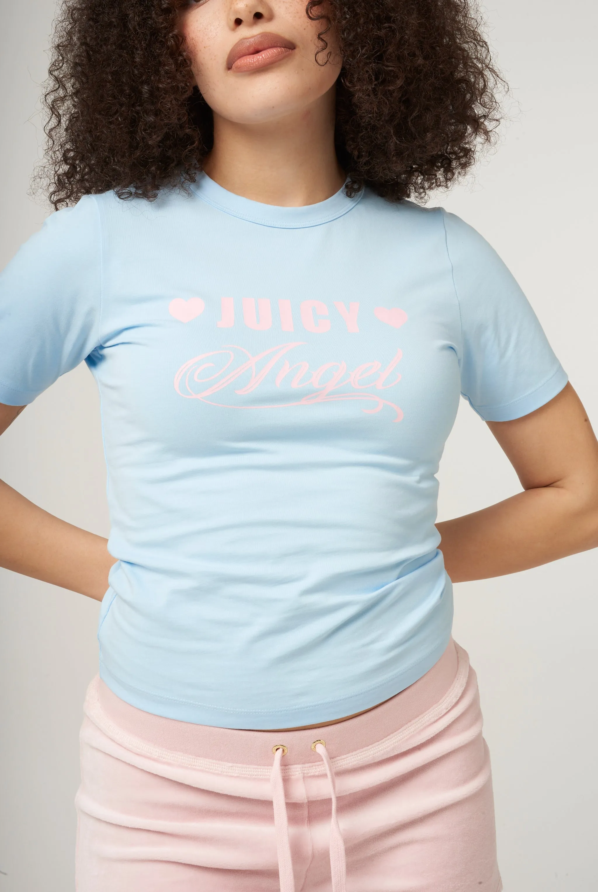 THE ICONS | POWDER BLUE 'JUICY ANGEL' FITTED TEE