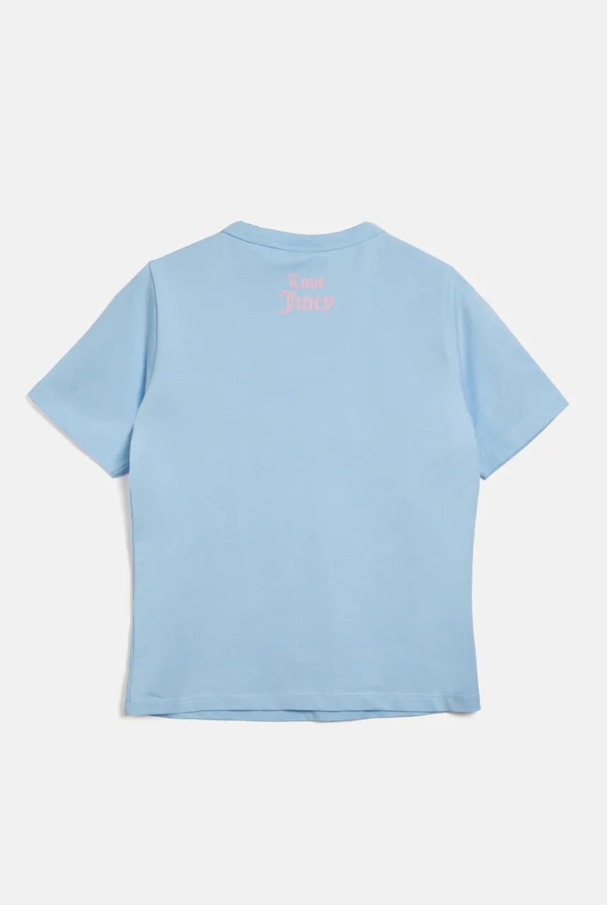 THE ICONS | POWDER BLUE 'JUICY ANGEL' FITTED TEE