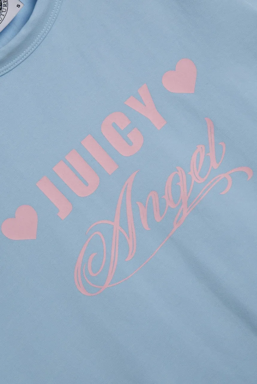 THE ICONS | POWDER BLUE 'JUICY ANGEL' FITTED TEE