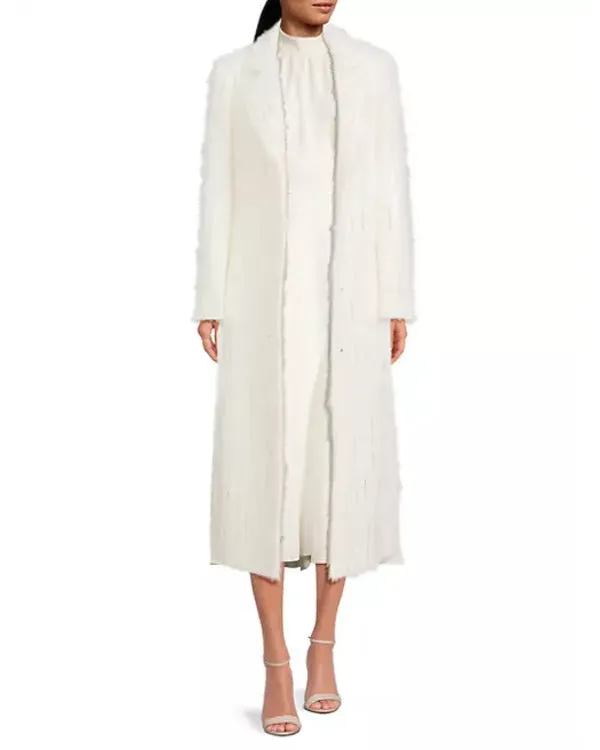The Today Show 2024 Hoda Kotb White Embellished Coat