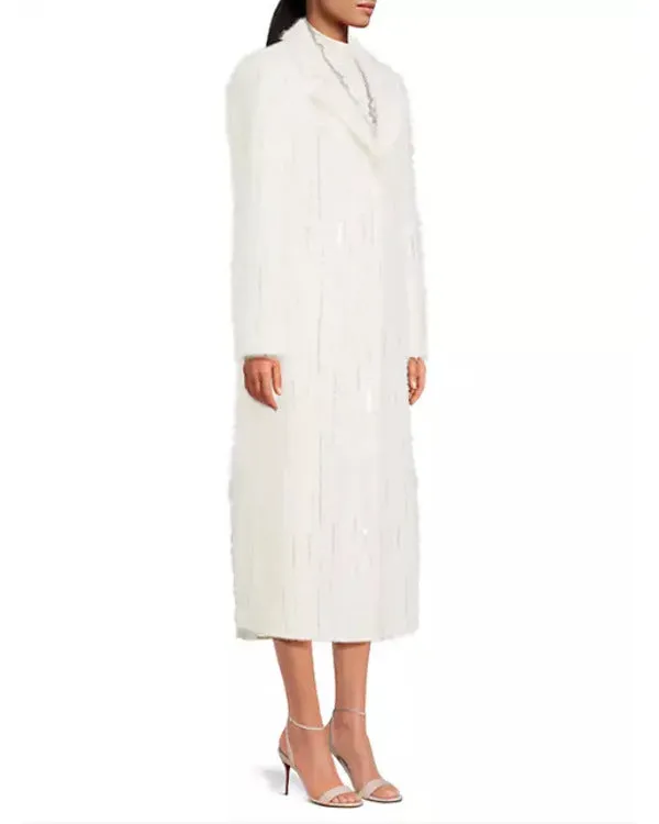 The Today Show 2024 Hoda Kotb White Embellished Coat