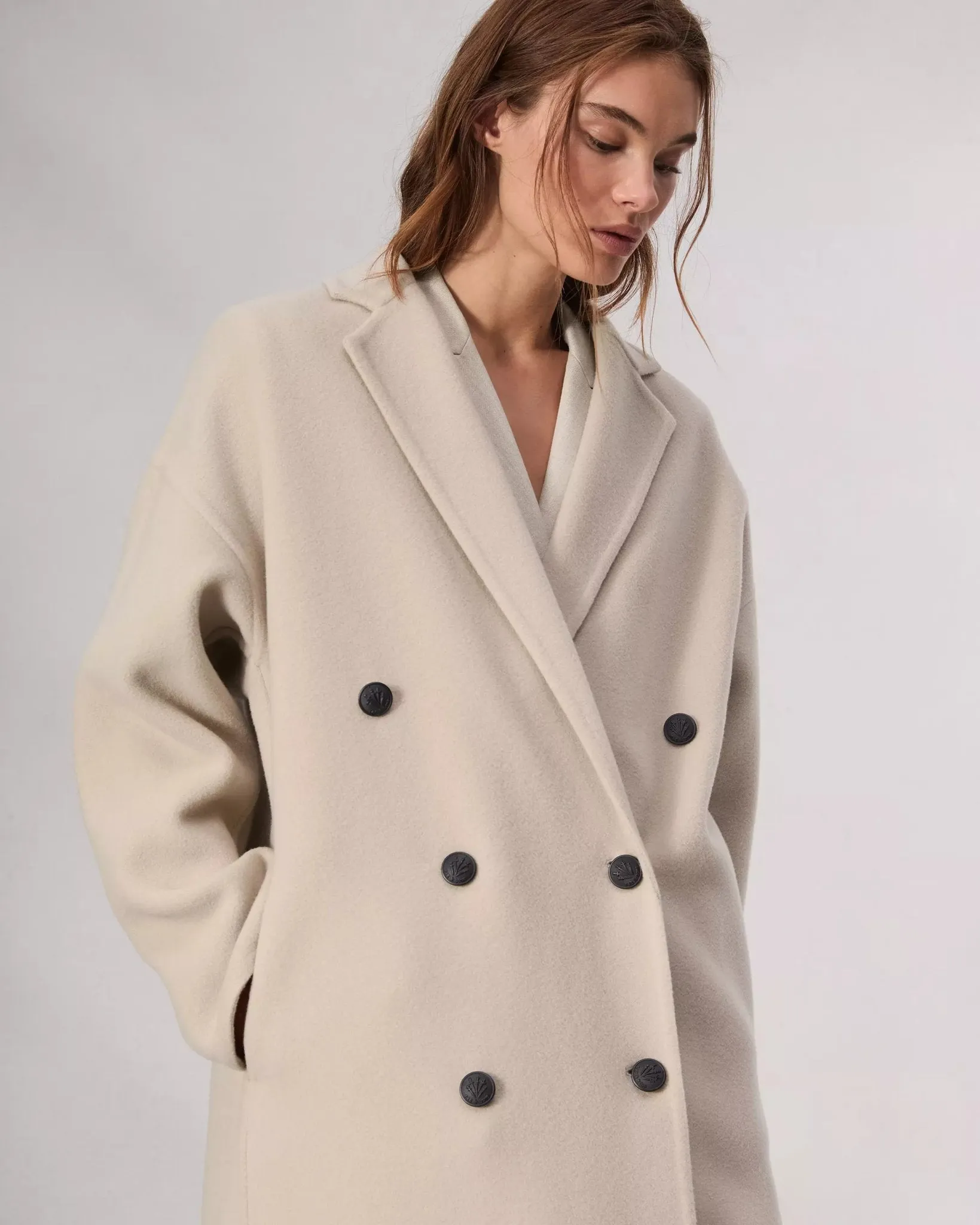 Thea Wool-Blend Coat in Oatmeal