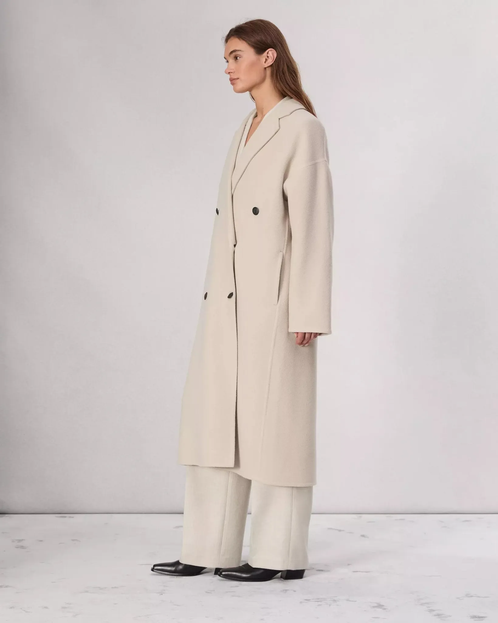 Thea Wool-Blend Coat in Oatmeal