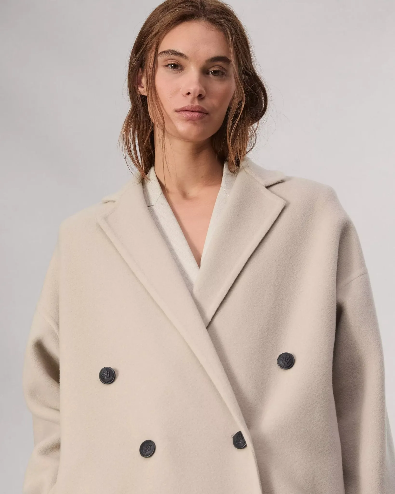 Thea Wool-Blend Coat in Oatmeal