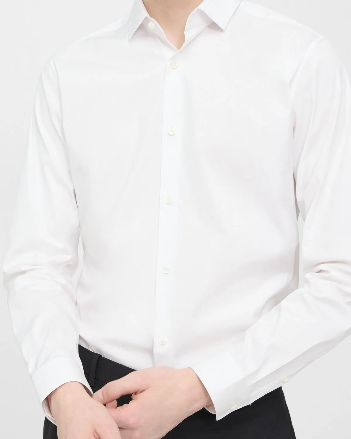 Theory Sylvain Shirt in Good Cotton - White