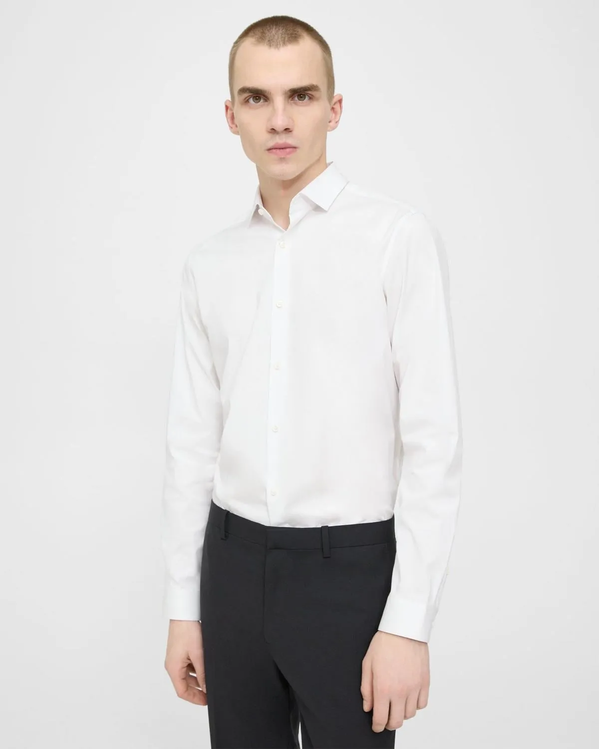 Theory Sylvain Shirt in Good Cotton - White