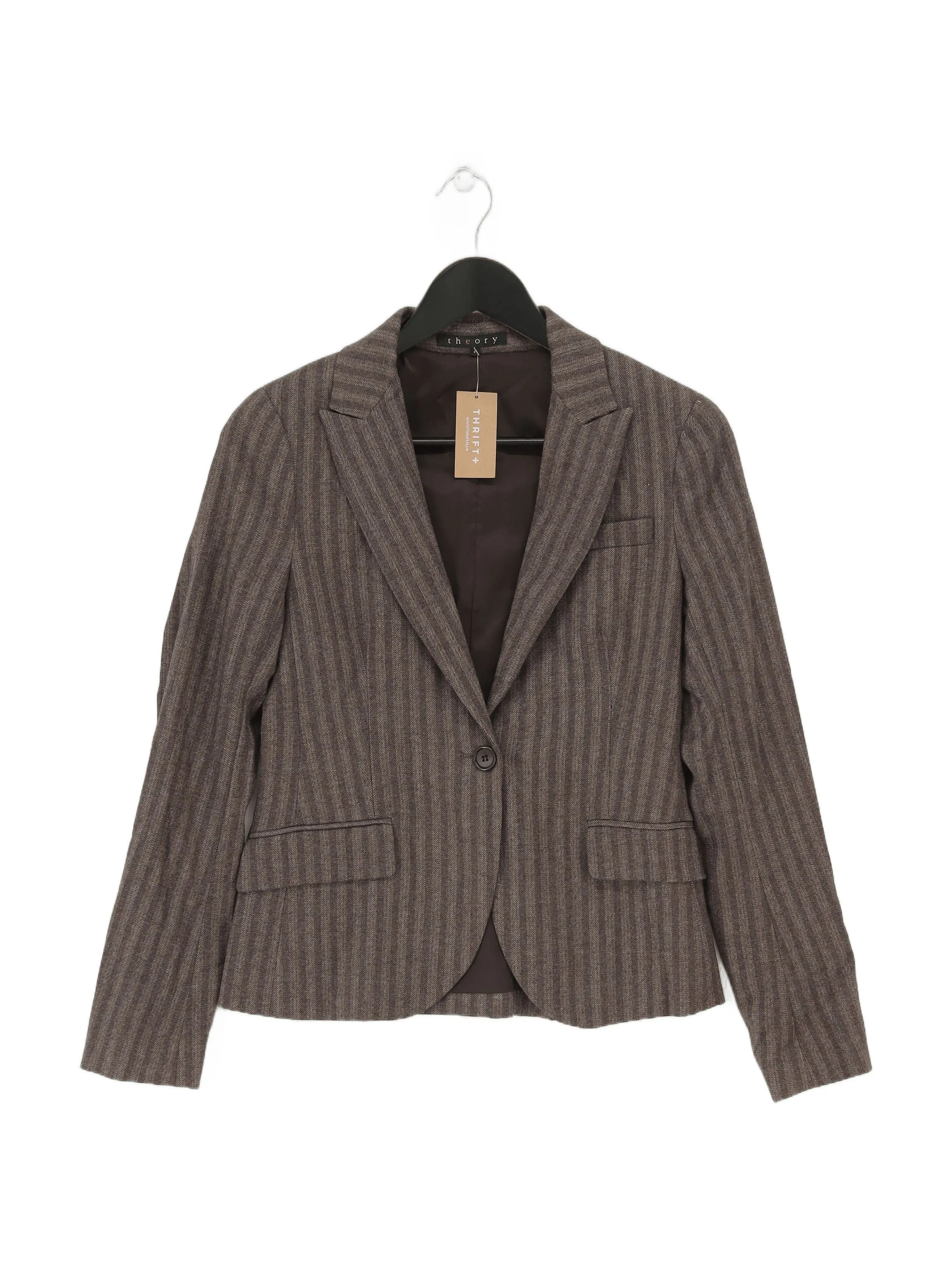 Theory Women's Blazer XS Brown Wool with Other, Polyamide