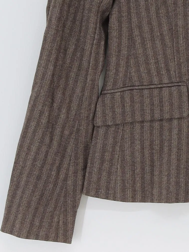 Theory Women's Blazer XS Brown Wool with Other, Polyamide