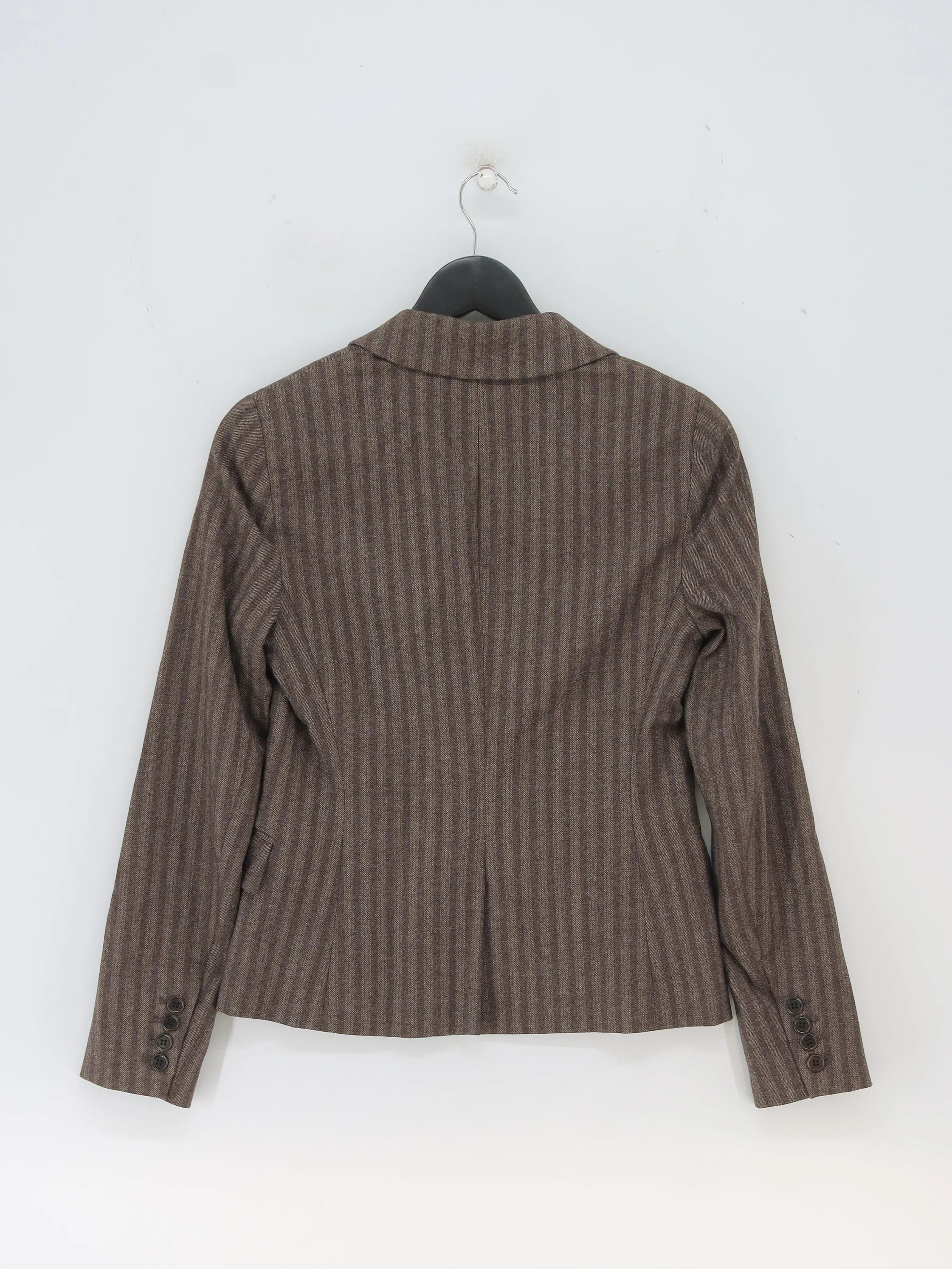 Theory Women's Blazer XS Brown Wool with Other, Polyamide