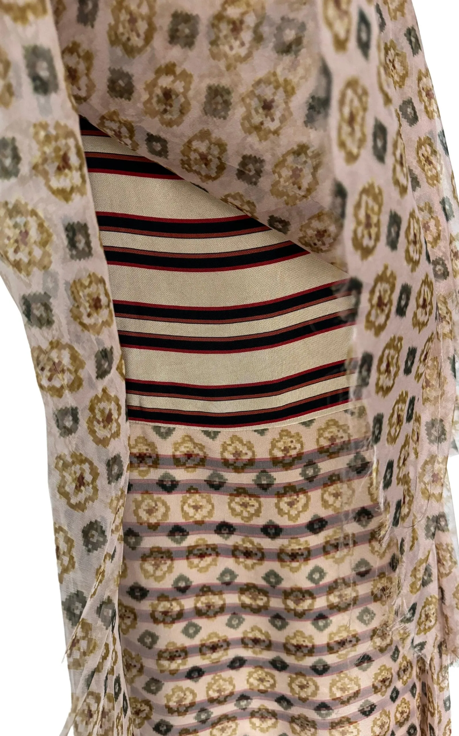 Tiered Chiffon Slip Silk Dress