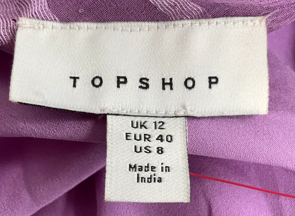 Topshop Purple Fabric Interest Mini Slip Dress UK 12