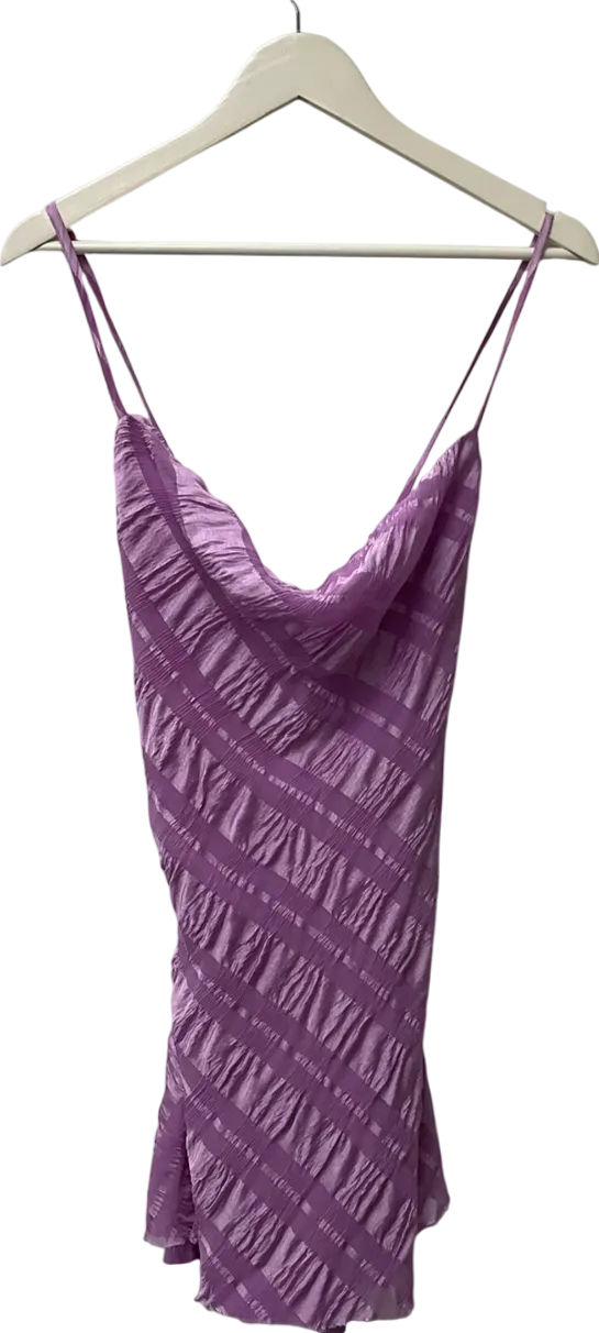 Topshop Purple Fabric Interest Mini Slip Dress UK 12