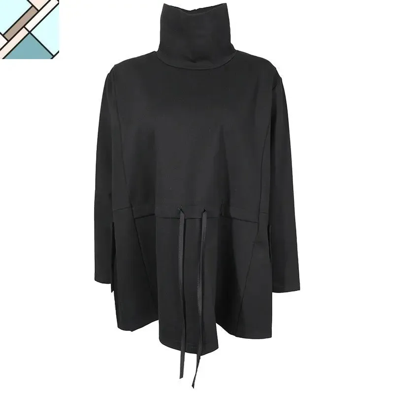 Tsyua Drawstring Turtleneck Sweatshirt by Marigold Shadows