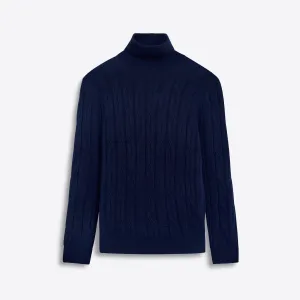 Turtle Neck Cable Jacquard Sweater
