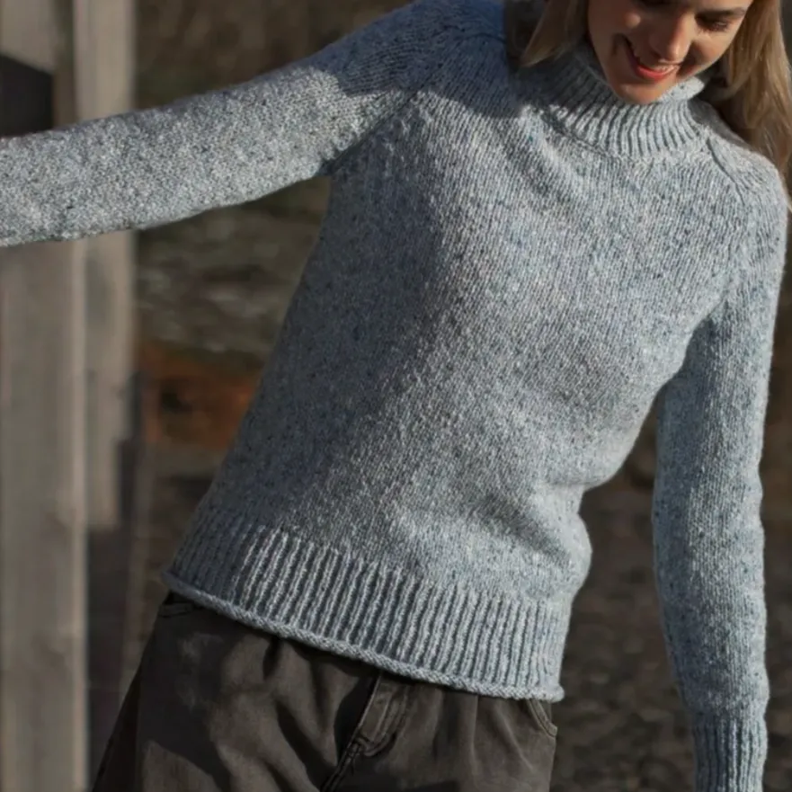 Turtle Neck Jumper - Blue Mist